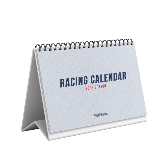 Desk Calendar F1 2026 A5 – Formula 1 season schedule with race tracks